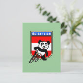 Cute Austria Cycling Panda Briefkaart (Staand voorkant)
