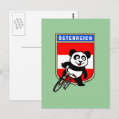 Cute Austria Cycling Panda Briefkaart (Voorkant / Achterkant)