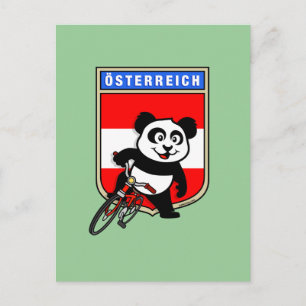 Cute Austria Cycling Panda Briefkaart