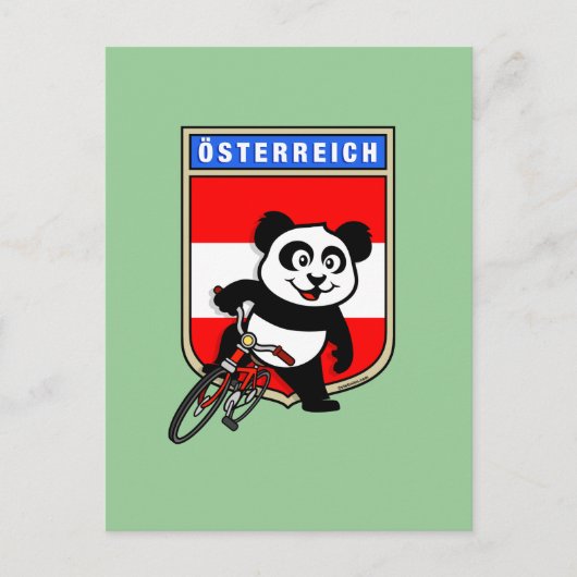 Cute Austria Cycling Panda Briefkaart (Voorkant)