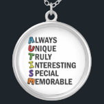 Cute Autism Awareness Arostic Zilver Vergulden Ketting<br><div class="desc">Een mooi akrotisch woordgedicht voor autisme. Altijd uniek echt interessant speciaal gedenkbaar. Geweldige positieve eigenschappen van autistisch zijn. Ik hou van iemand met autisme. Acroniemen zijn zo cool.</div>