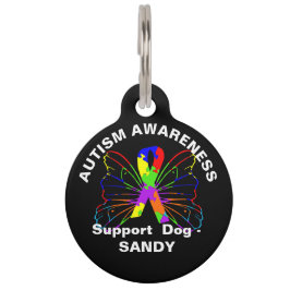 Cute Autism Awareness Dog Gift Personalized Huisdierpenning