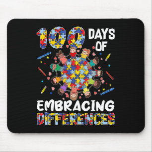 Cute Autism Awareness Embrace Differences 100 Days Muismat
