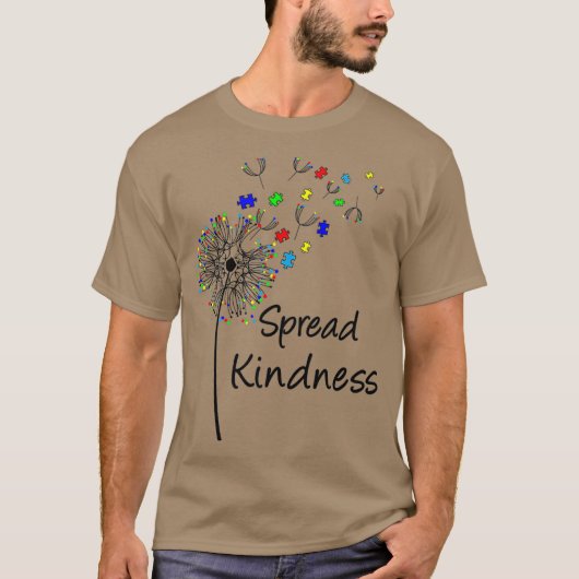 Cute Autism Awareness Puzzle Piece Dandelion T-shirt (Voorkant)