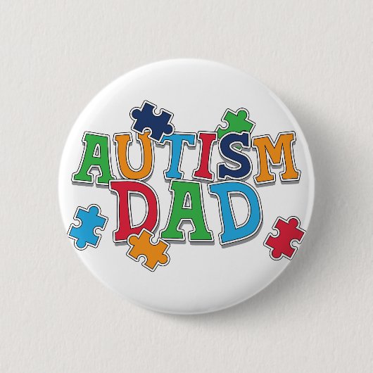 Cute Autism Dad Autistic Awareness Ronde Button 5,7 Cm (Voorkant)