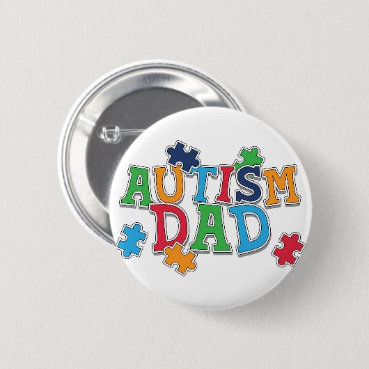 Cute Autism Dad Autistic Awareness Ronde Button 5,7 Cm (Voorkant /achterkant)