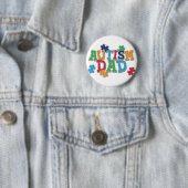 Cute Autism Dad Autistic Awareness Ronde Button 5,7 Cm (In situ)