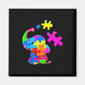 Cute Autism Elephant Autism Awareness Autistic Magneet (Voorkant)