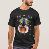 Cute Autism Schnauzer Dog Puzzle Sunbril Pet Ow T-shirt (Voorkant)