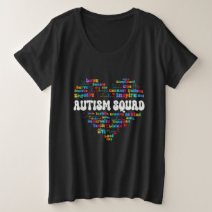Cute Autism Squad Waarderingsweek terug naar schoo Grote Maat T-shirt