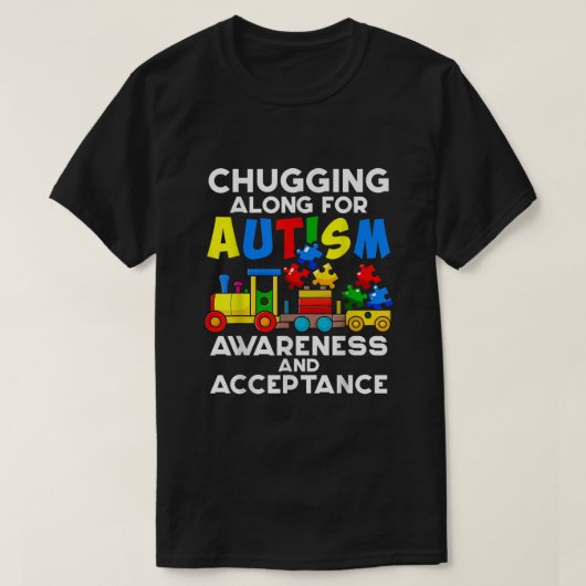 Cute Autism Train Chugging Along for Autism Awaren T-shirt (Design voorkant)
