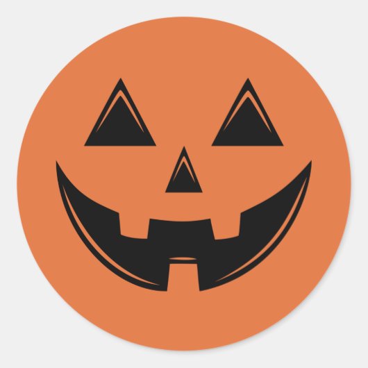 Cute Autum Halloween Pumpkin Classic Round Sticker (Voorkant)