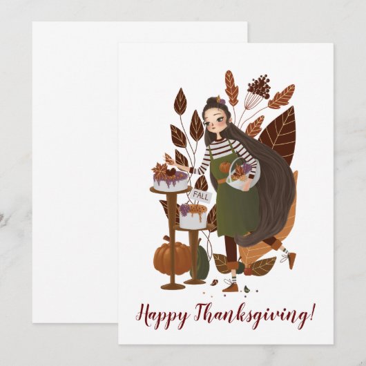 Cute Autumn Baker Bedankkaart (Voorkant / Achterkant)