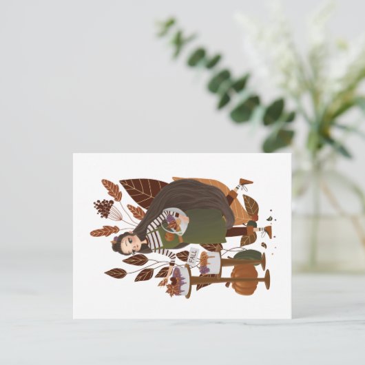 Cute Autumn Baker Briefkaart (Staand voorkant)