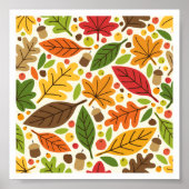 Cute Autumn-bladeren Poster (Voorkant)