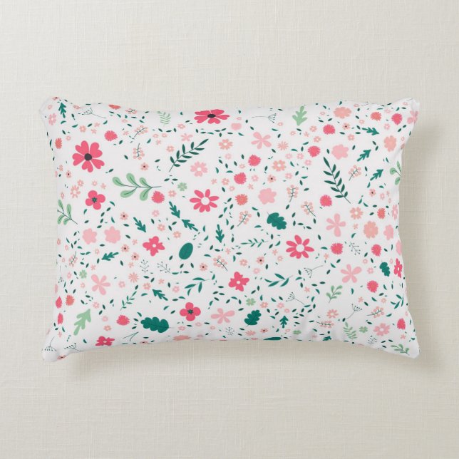 Cute Autumn Colorful Illustral Floral Pattern Accent Kussen (Voorkant)