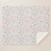 Cute Autumn Colorful Illustral Floral Pattern Sherpa Deken (Voorkant (horizontaal))