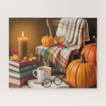 Cute Autumn Cozy Reading Scene Legpuzzel<br><div class="desc">Cute Autumn Cozy Reading Scene
Art/illustration
colorful
customizable</div>