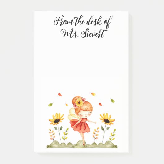 Cute Autumn Fairy and Sunflower Post-it® Notes (Voorkant)