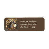 Cute Autumn Fairy with Glowing Flowers Etiket (Voorkant)