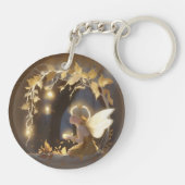 Cute Autumn Fairy with Glowing Flowers Sleutelhanger (Achterkant)