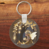 Cute Autumn Fairy with Glowing Flowers Sleutelhanger (Voorkant)