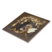 Cute Autumn Fairy with Glowing Flowers Tegeltje (Zijkant)