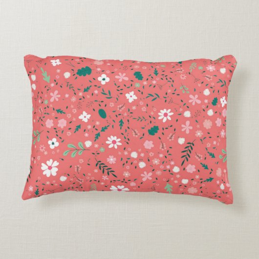 Cute Autumn Flowers Illustration Floral Pattern Accent Kussen (Achterkant)