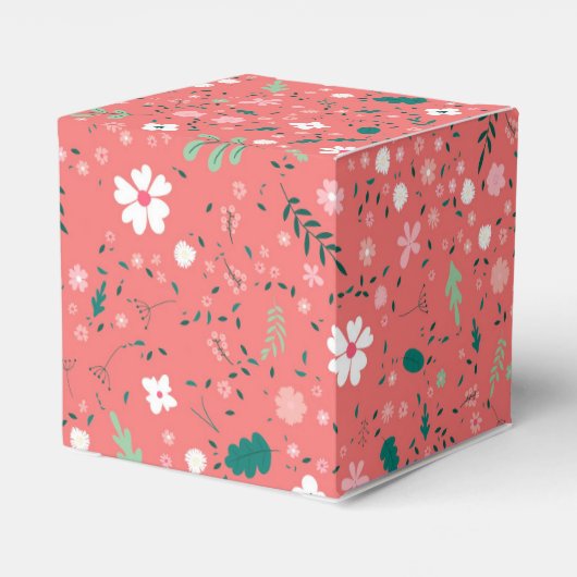 Cute Autumn Flowers Illustration Floral Pattern Bedankdoosjes (Achterkant)