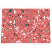 Cute Autumn Flowers Illustration Floral Pattern Groot Cadeauzakje (Voorkant)