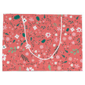 Cute Autumn Flowers Illustration Floral Pattern Groot Cadeauzakje (Achterkant)