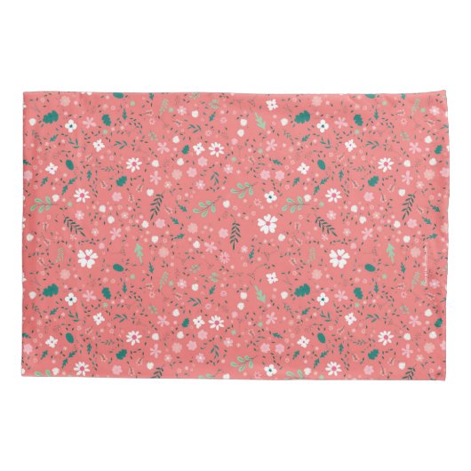 Cute Autumn Flowers Illustration Floral Pattern Kussensloop (Achterkant-Links)