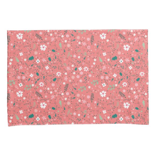 Cute Autumn Flowers Illustration Floral Pattern Kussensloop (Voorkant-Rechts)