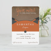 Cute Autumn Fox Baby shower Invitation Kaart (Staand voorkant)