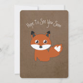 Cute Autumn Fox Baby shower Invitation Kaart (Achterkant)