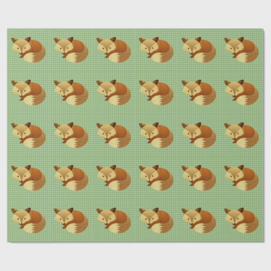 Cute Autumn Fox Cadeaupapier (Vlak)