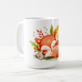 Cute Autumn Fox Coffee Mok (Voorkant links)