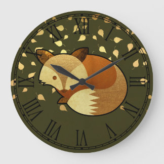 Cute Autumn Fox Grote Klok