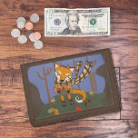 Cute Autumn Fox Kind Brown Wallet Drievoud Portemonnee<br><div class="desc">Schudbruine portemonnee voor kinderen met een cartoon vossen die op een scherpe herfstdag bladeren en paddenstoelen ophalen. Pas het met een naam aan. © ArianeC Illustraties-Alle rechten voorbehouden</div>