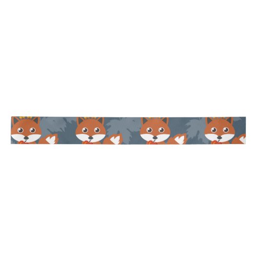 Cute Autumn Fox Pattern Satijnen Lint (Voorkant)