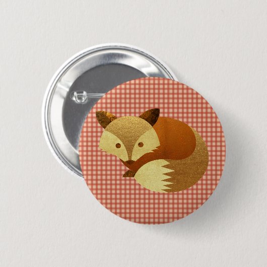 Cute Autumn Fox Ronde Button 5,7 Cm (Voorkant /achterkant)