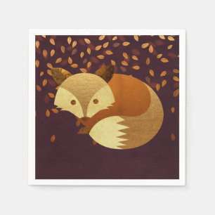 Cute Autumn Fox Servetten