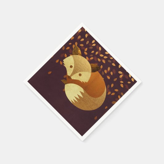 Cute Autumn Fox Servetten (Hoek)
