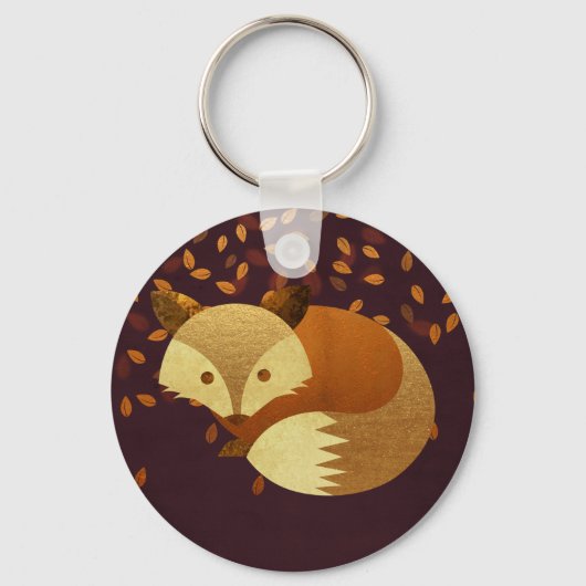 Cute Autumn Fox Sleutelhanger (Voorkant)