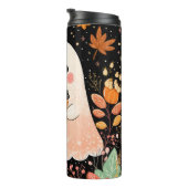 Cute Autumn Ghost with Pumpkin Coffee – Cozy Fall  Thermosbeker (Geroteerd rechts)