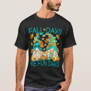 Cute Autumn Gnome Couple for Gardener Funny Herfst T-shirt