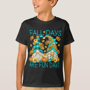 Cute Autumn Gnome Couple for Gardener Funny Herfst T-shirt