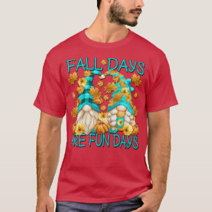 Cute Autumn Gnome Couple for Gardener Funny Herfst T-shirt