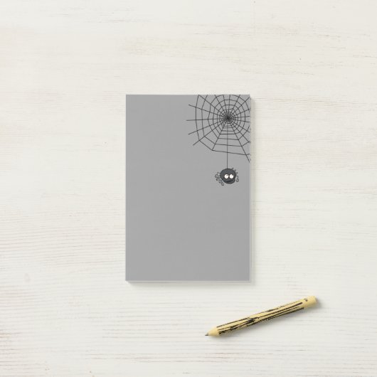 Cute Autumn Grey Halloween Spiderweb Post Post-it® Notes (Op bureau)