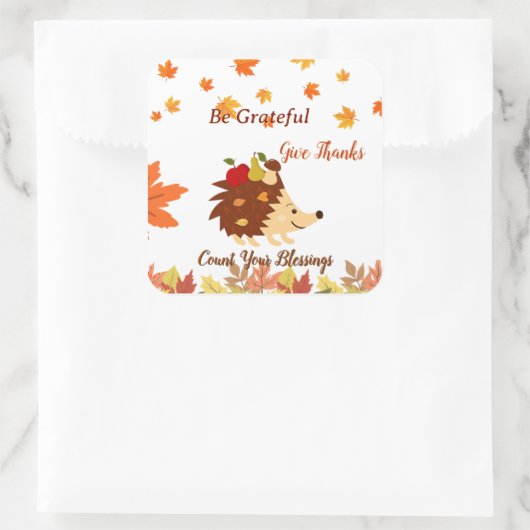 Cute Autumn Hedgehog Fall Harvest Sticker (Tas)